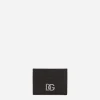 Calfskin nappa card holder with DG logo
