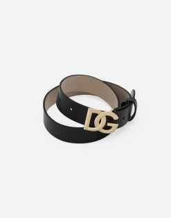 Calfskin nappa leather belt