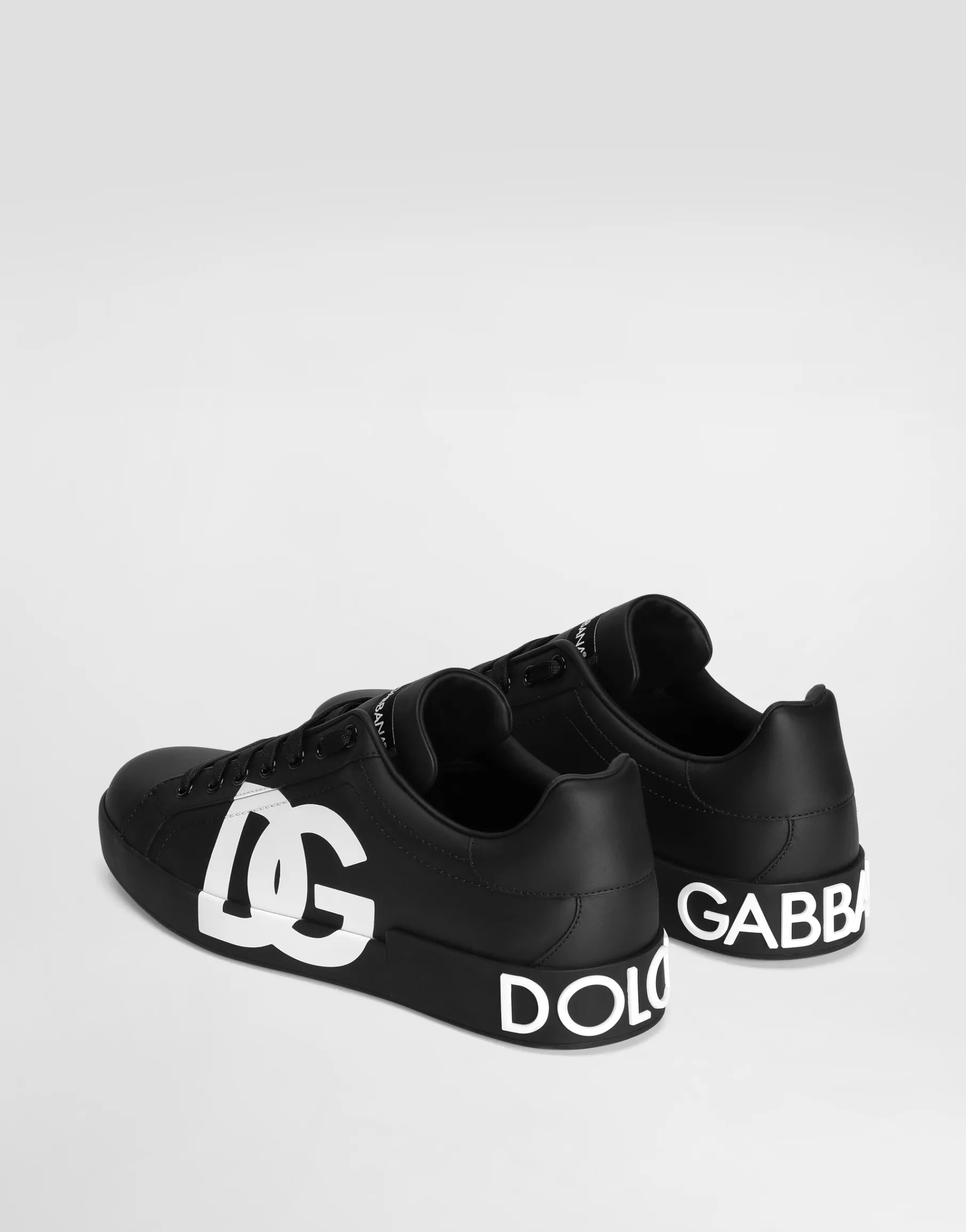 Calfskin nappa Portofino sneakers with DG logo print