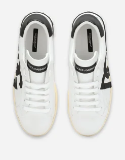 Calfskin nappa Portofino sneakers with DG logo print