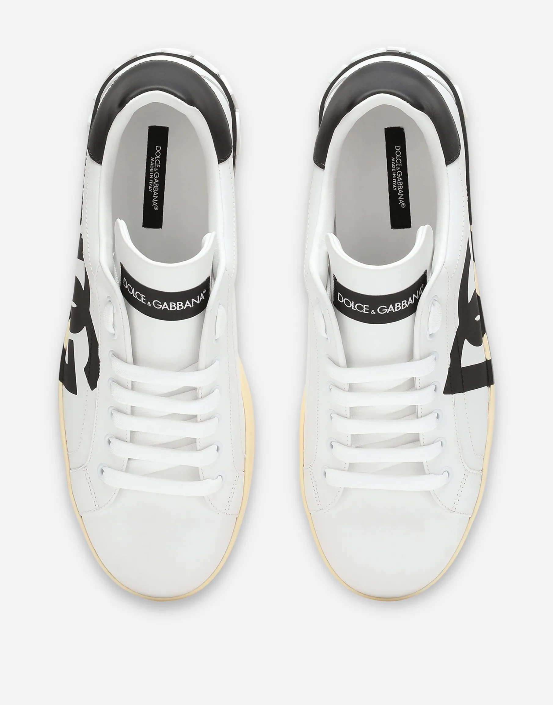 Calfskin nappa Portofino sneakers with DG logo print