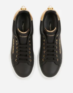 Calfskin nappa Portofino sneakers with lettering