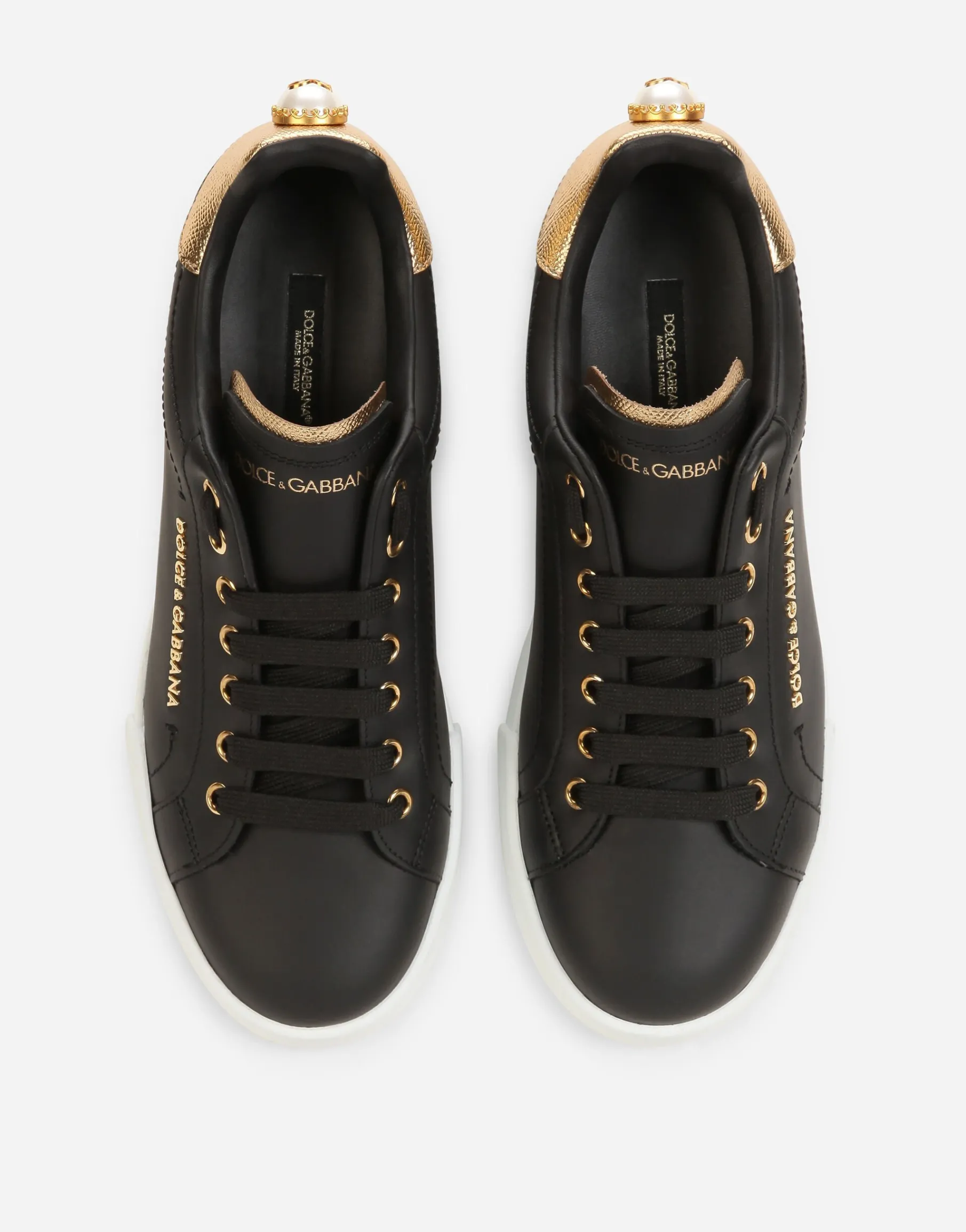 Calfskin nappa Portofino sneakers with lettering