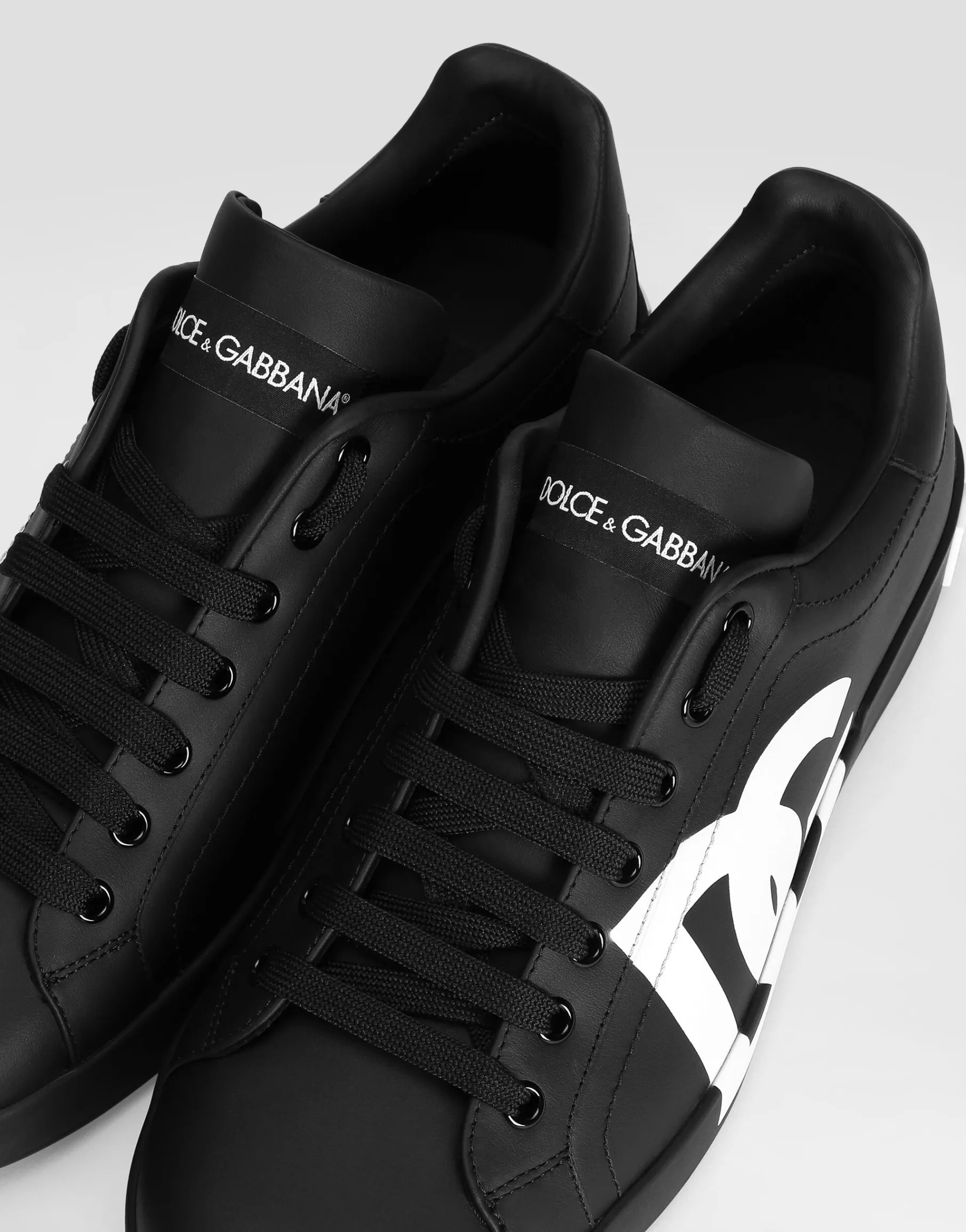 Calfskin nappa Portofino sneakers with DG logo print