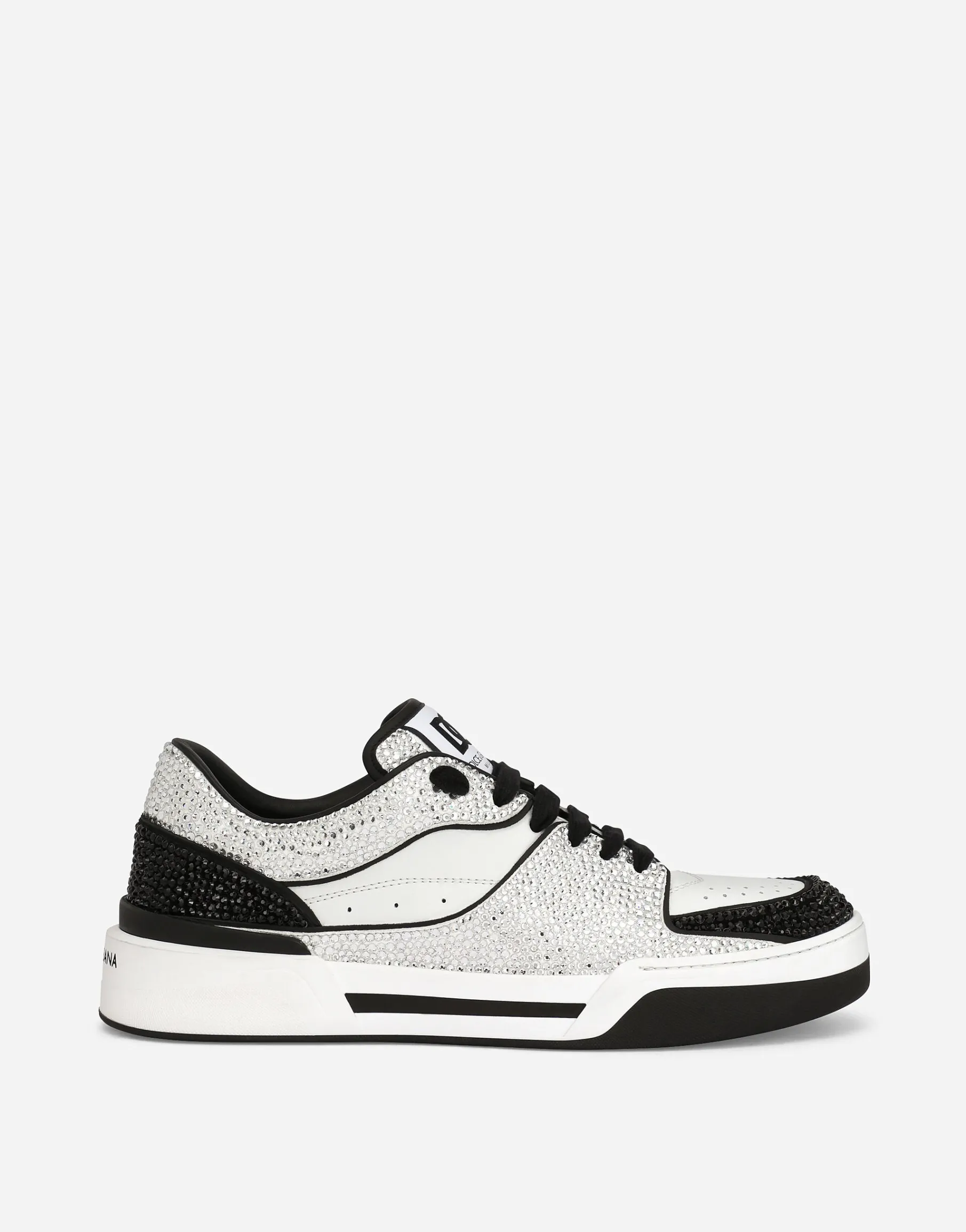Calfskin New Roma sneakers with fusible rhinestones