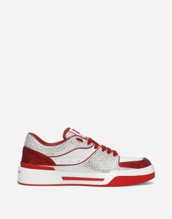Calfskin New Roma sneakers with fusible rhinestones