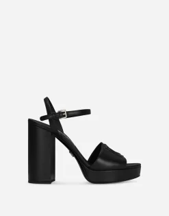 Calfskin platform sandals