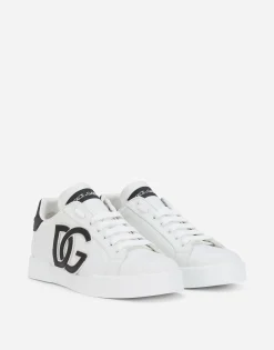 Calfskin Portofino sneakers with DG logo