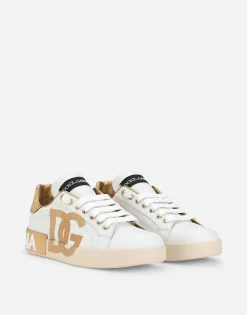 Calfskin Portofino sneakers with DG logo