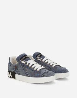 Calfskin Portofino sneakers with DG logo