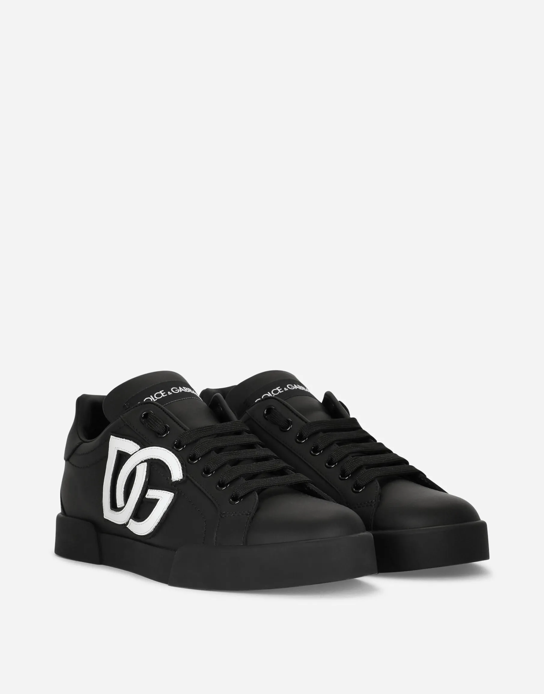 Calfskin Portofino sneakers with DG logo