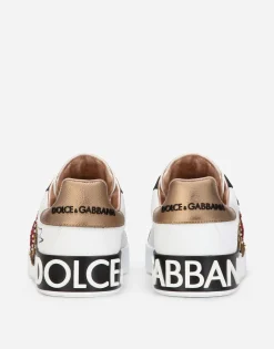 Calfskin Portofino sneakers with embroidery