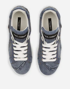 Calfskin Portofino sneakers with DG logo