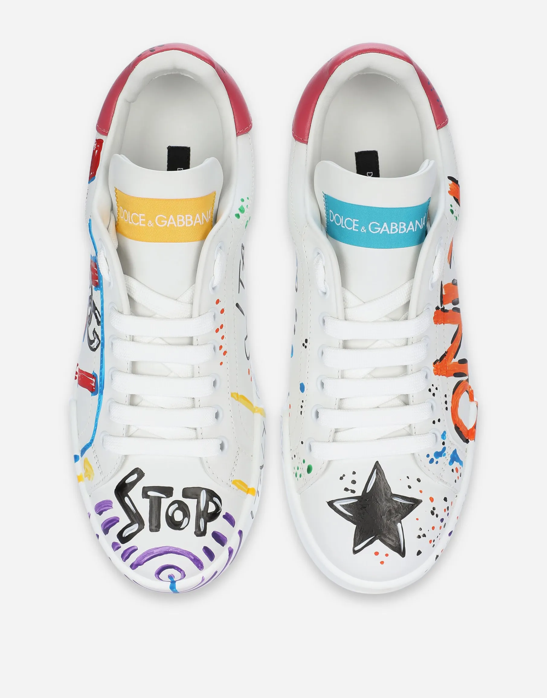 Calfskin Portofino sneakers with lettering