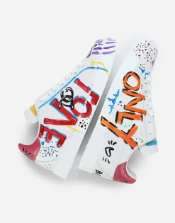 Calfskin Portofino sneakers with lettering