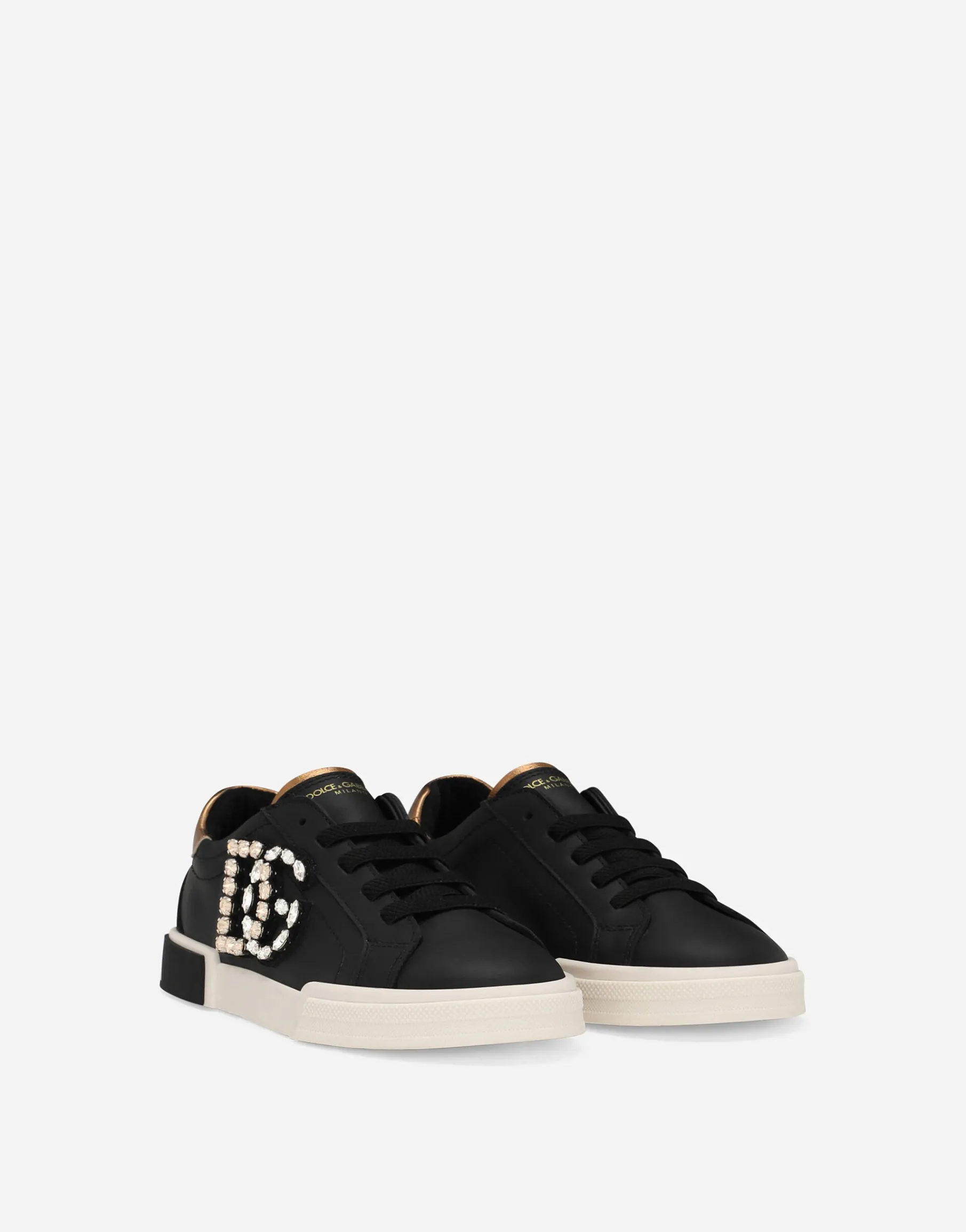 Calfskin Portofino Vintage low-top sneakers with DG logo