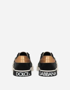 Calfskin Portofino Vintage low-top sneakers with DG logo