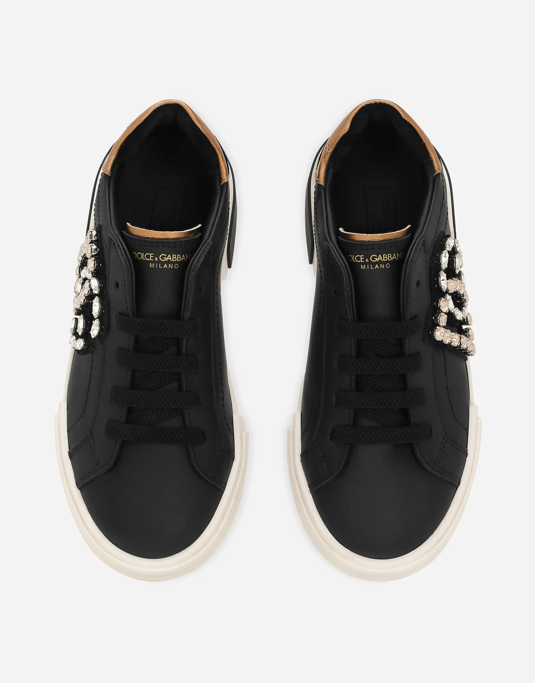 Calfskin Portofino Vintage low-top sneakers with DG logo
