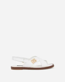 Calfskin sandals with DG logo