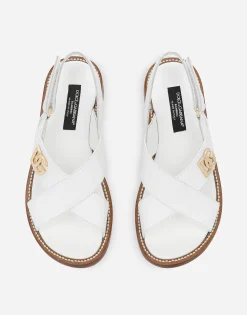 Calfskin sandals with DG logo