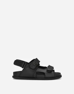 Calfskin sandals with metal DG logo