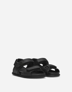 Calfskin sandals with metal DG logo