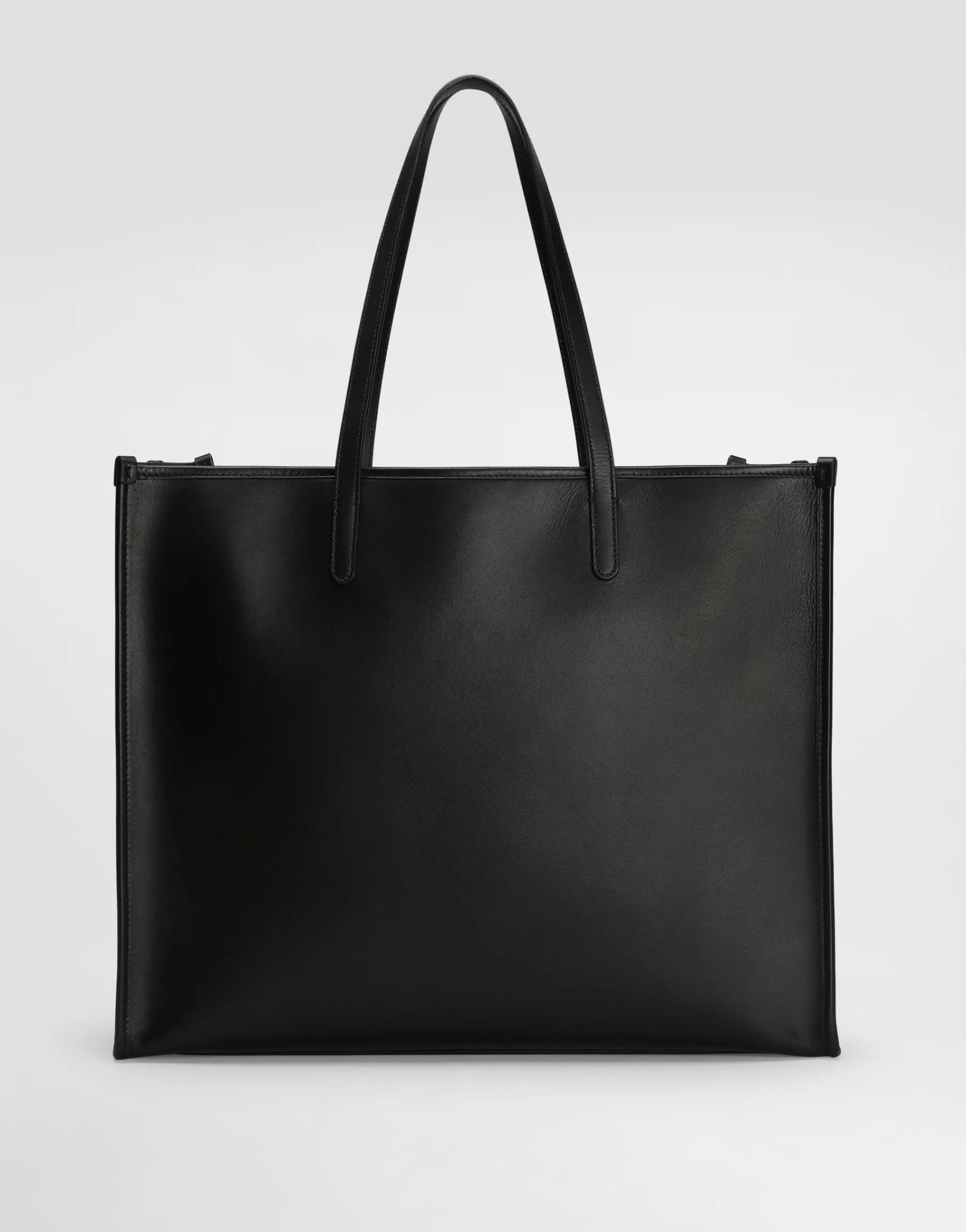 Calfskin shopper with raised logo