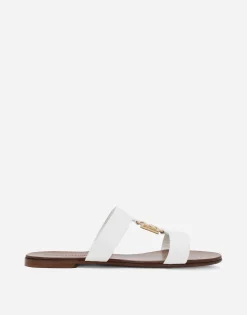 Calfskin sliders with DG logo
