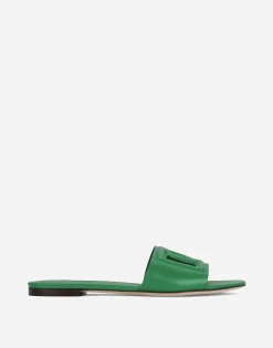 Calfskin sliders with DG logo