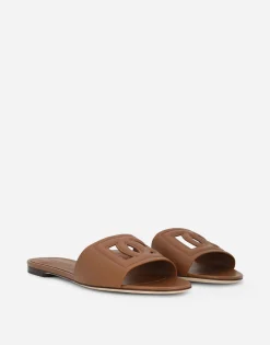Calfskin sliders with DG logo