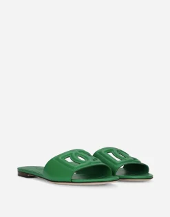 Calfskin sliders with DG logo