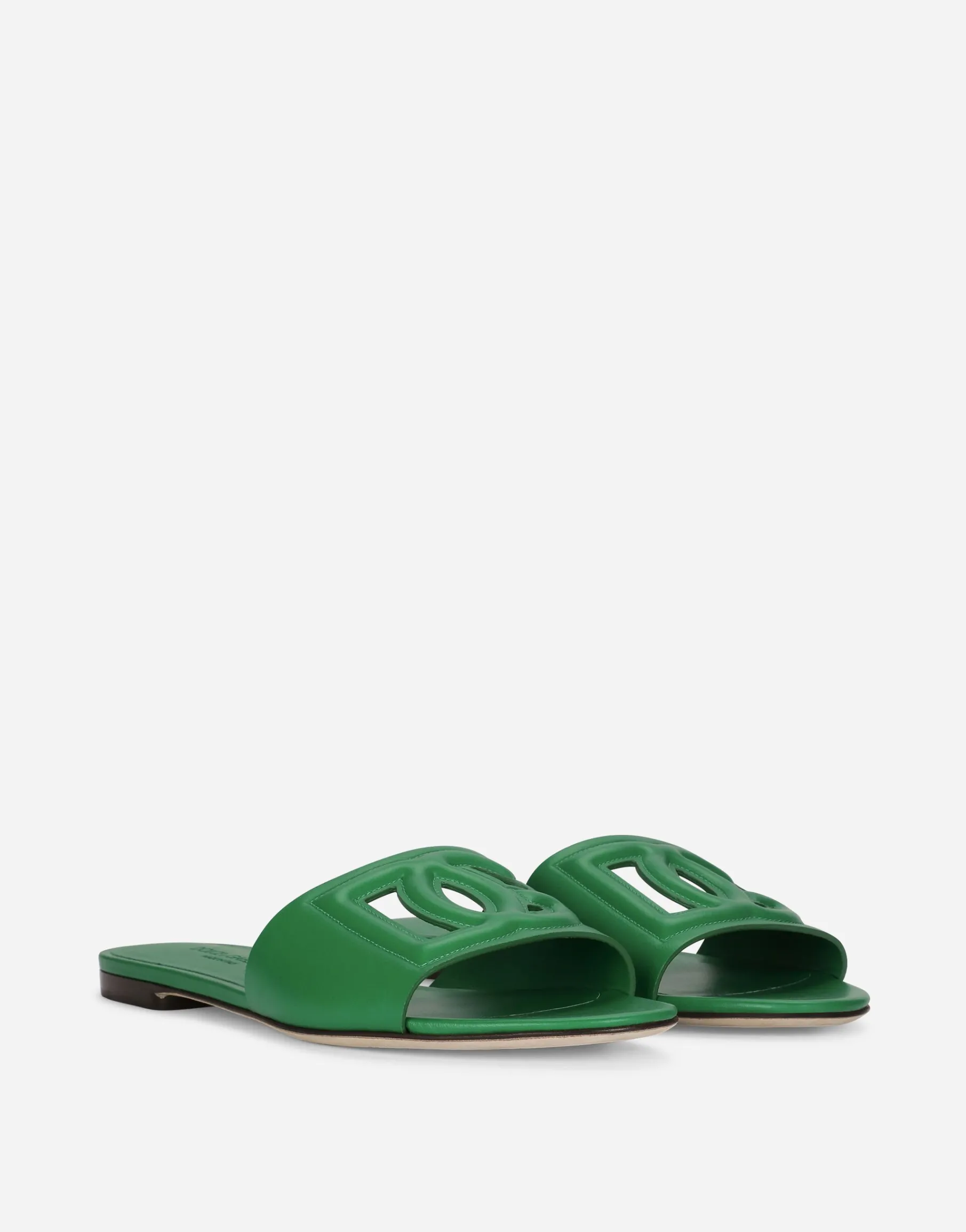 Calfskin sliders with DG logo