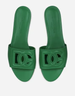 Calfskin sliders with DG logo