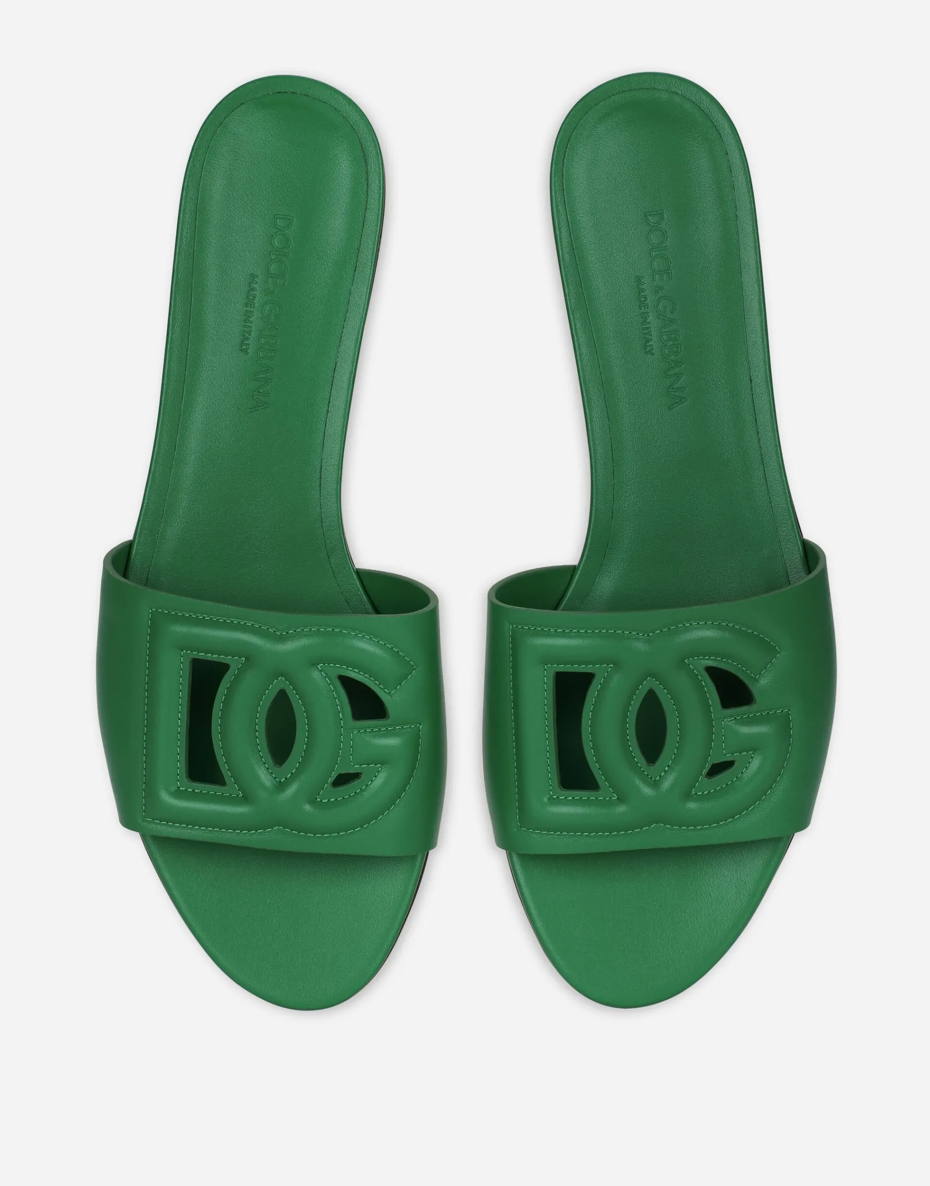 Calfskin sliders with DG logo