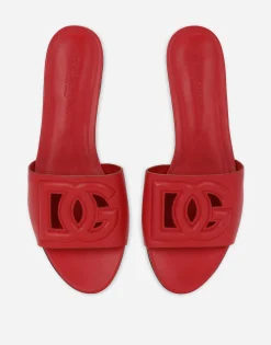 Calfskin sliders with DG logo