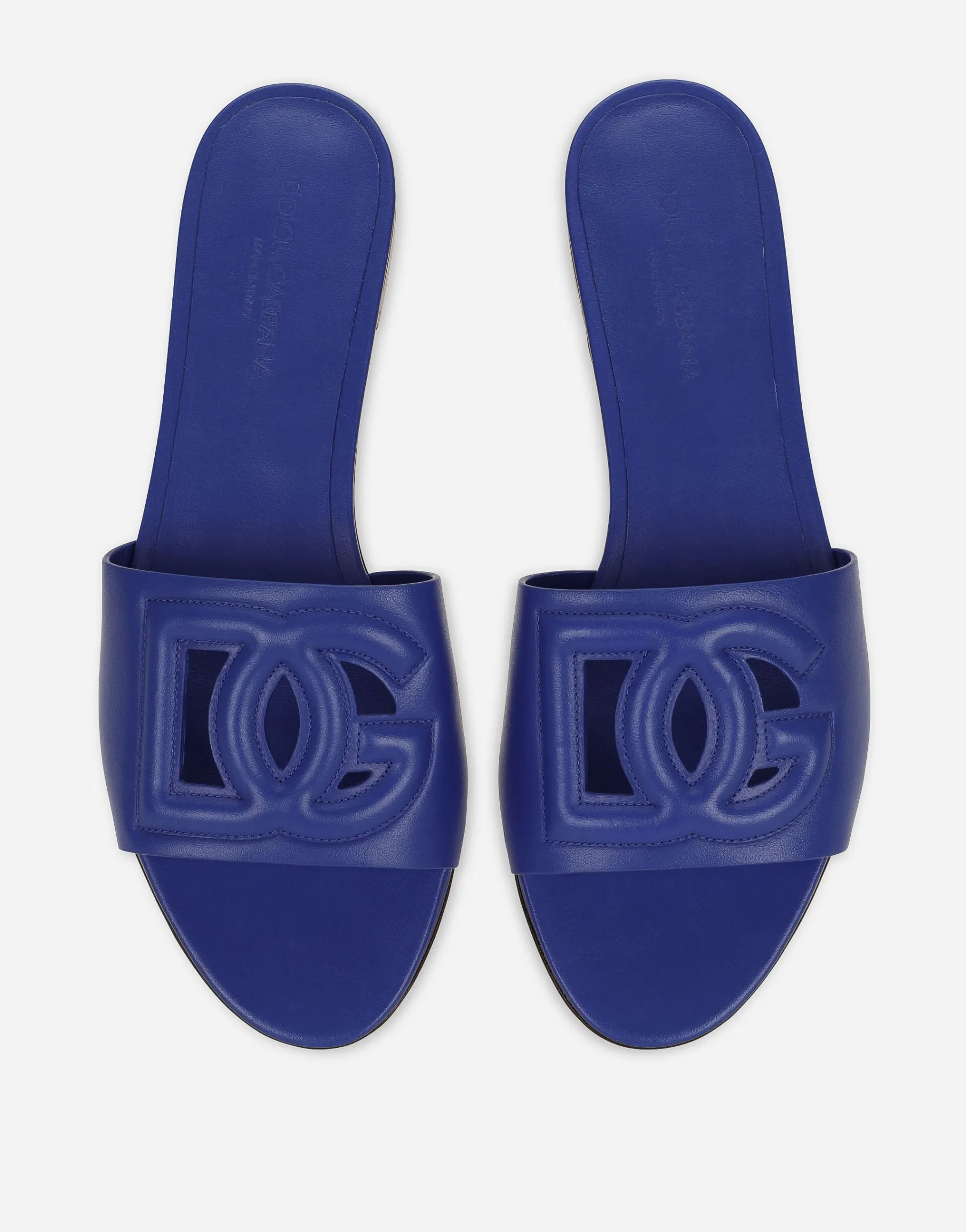 Calfskin sliders with DG logo