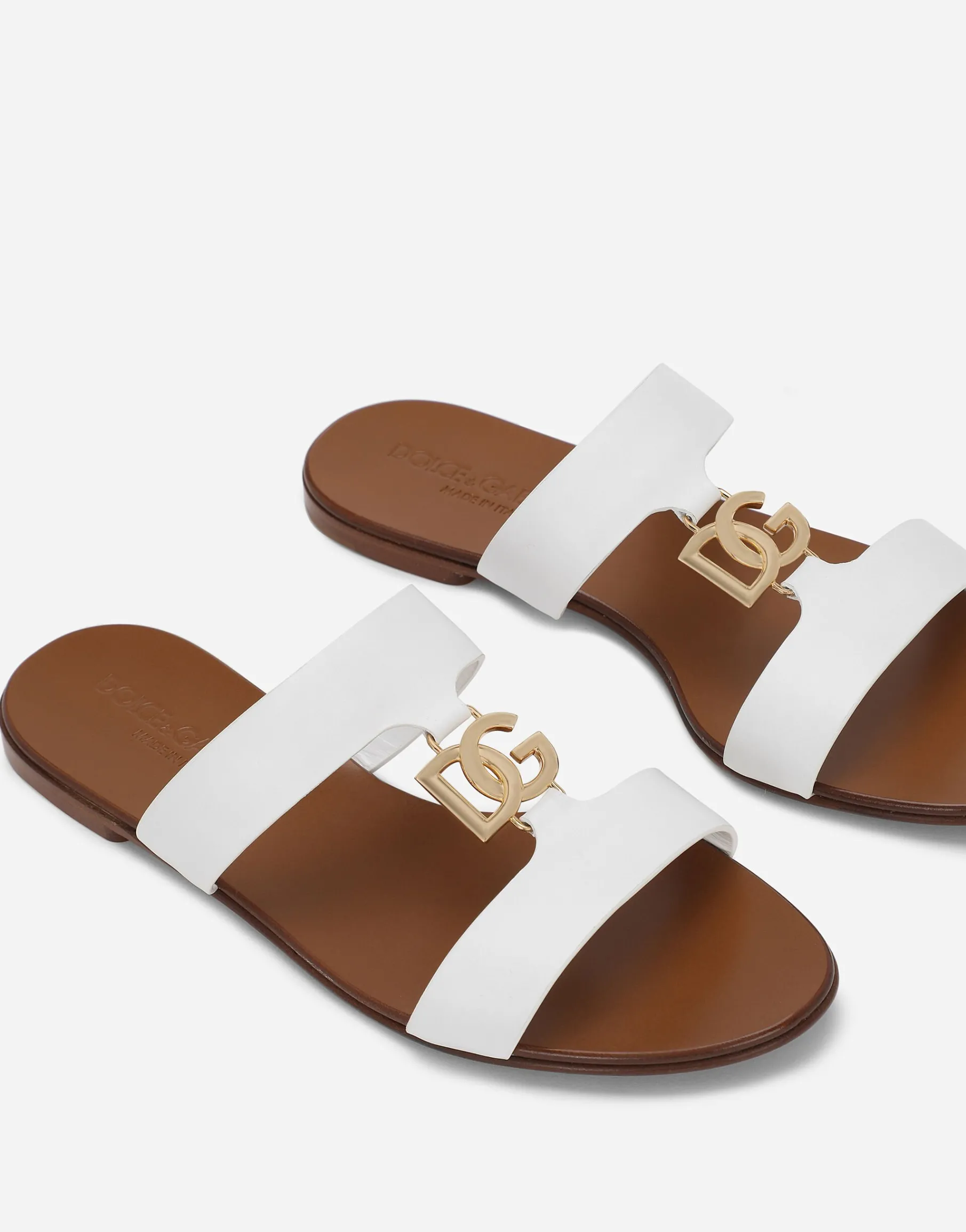 Calfskin sliders with DG logo