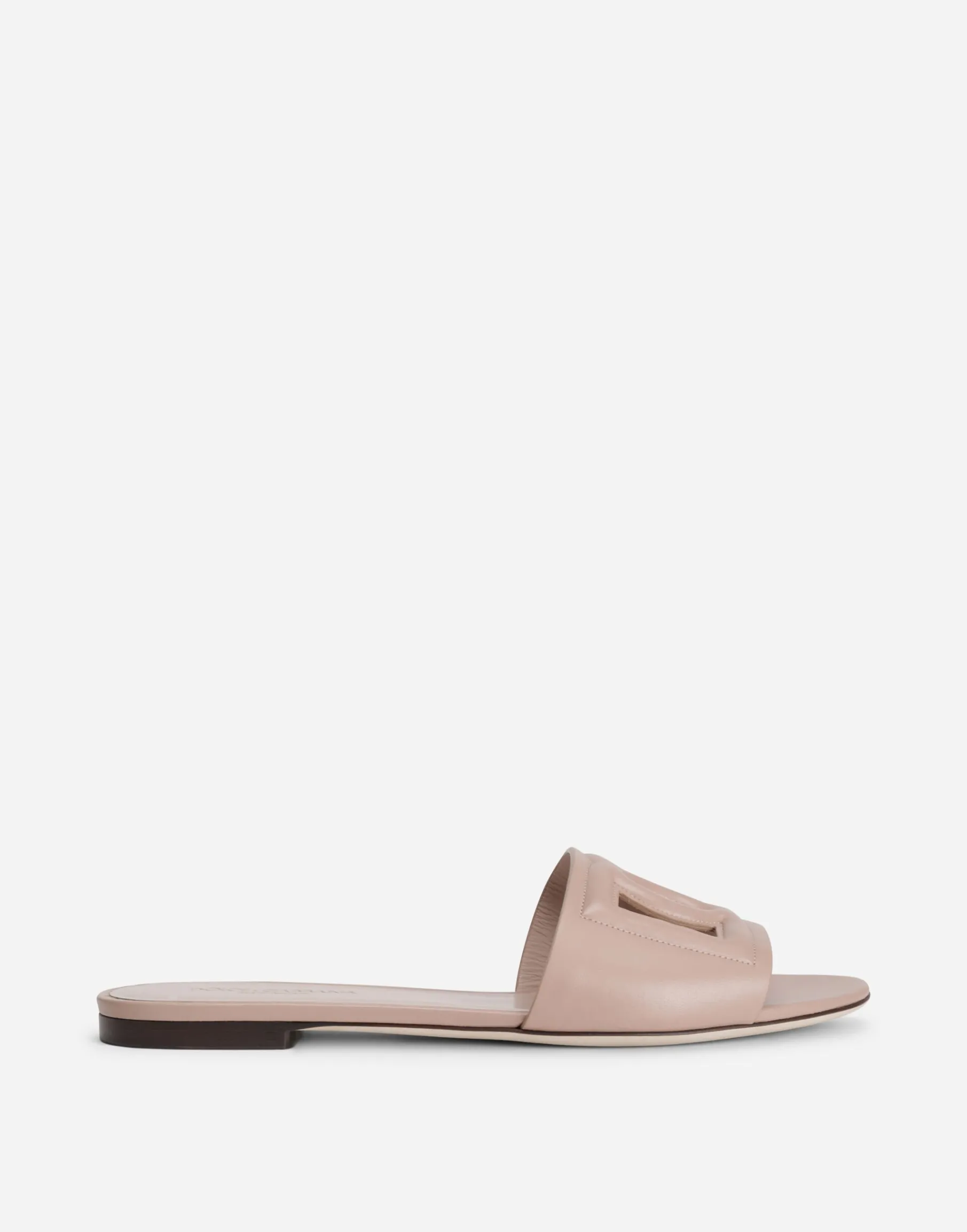 Calfskin slides with DG logo