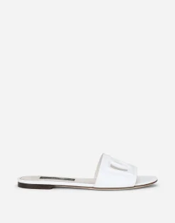 Calfskin slides with DG logo
