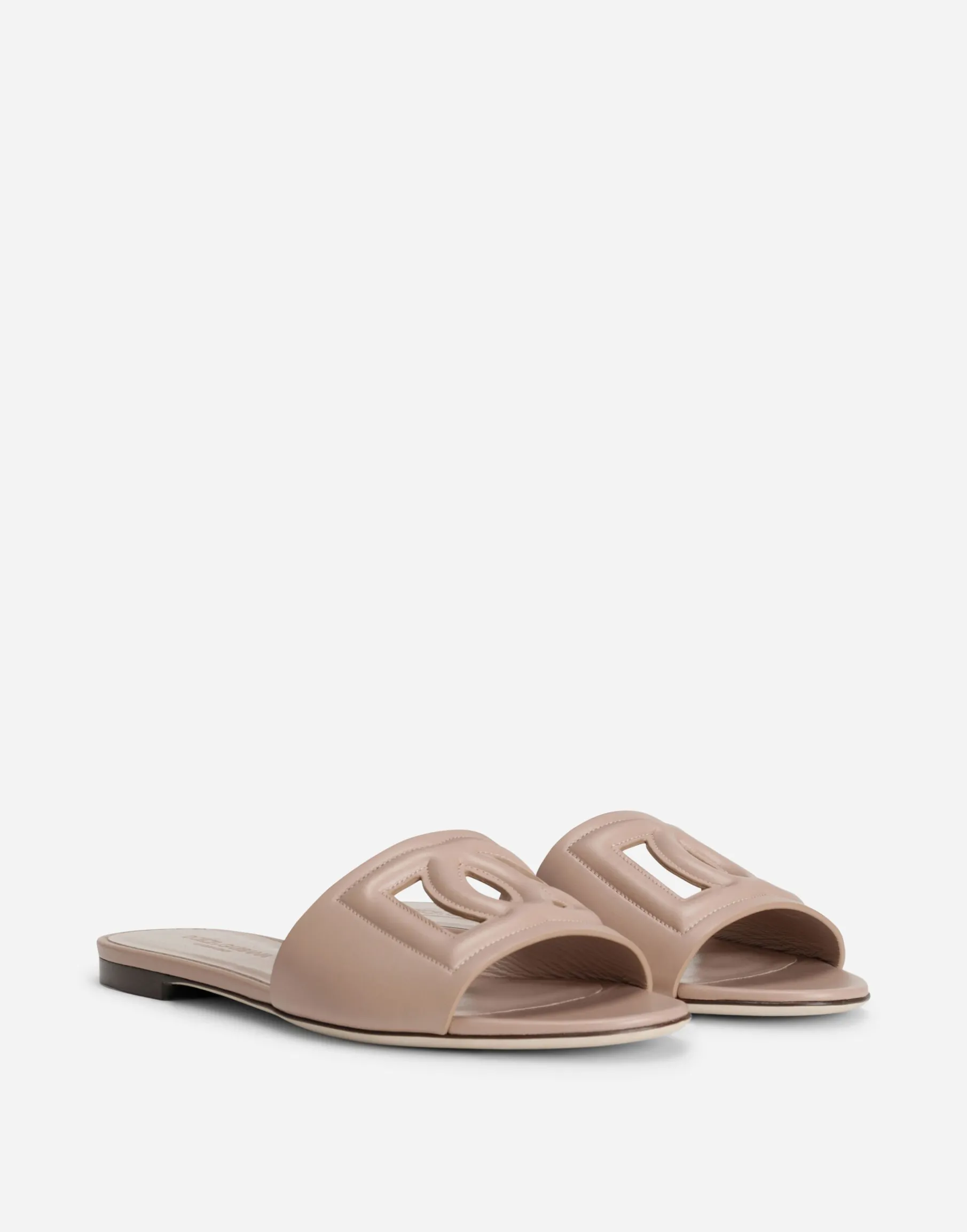 Calfskin slides with DG logo