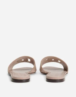 Calfskin slides with DG logo