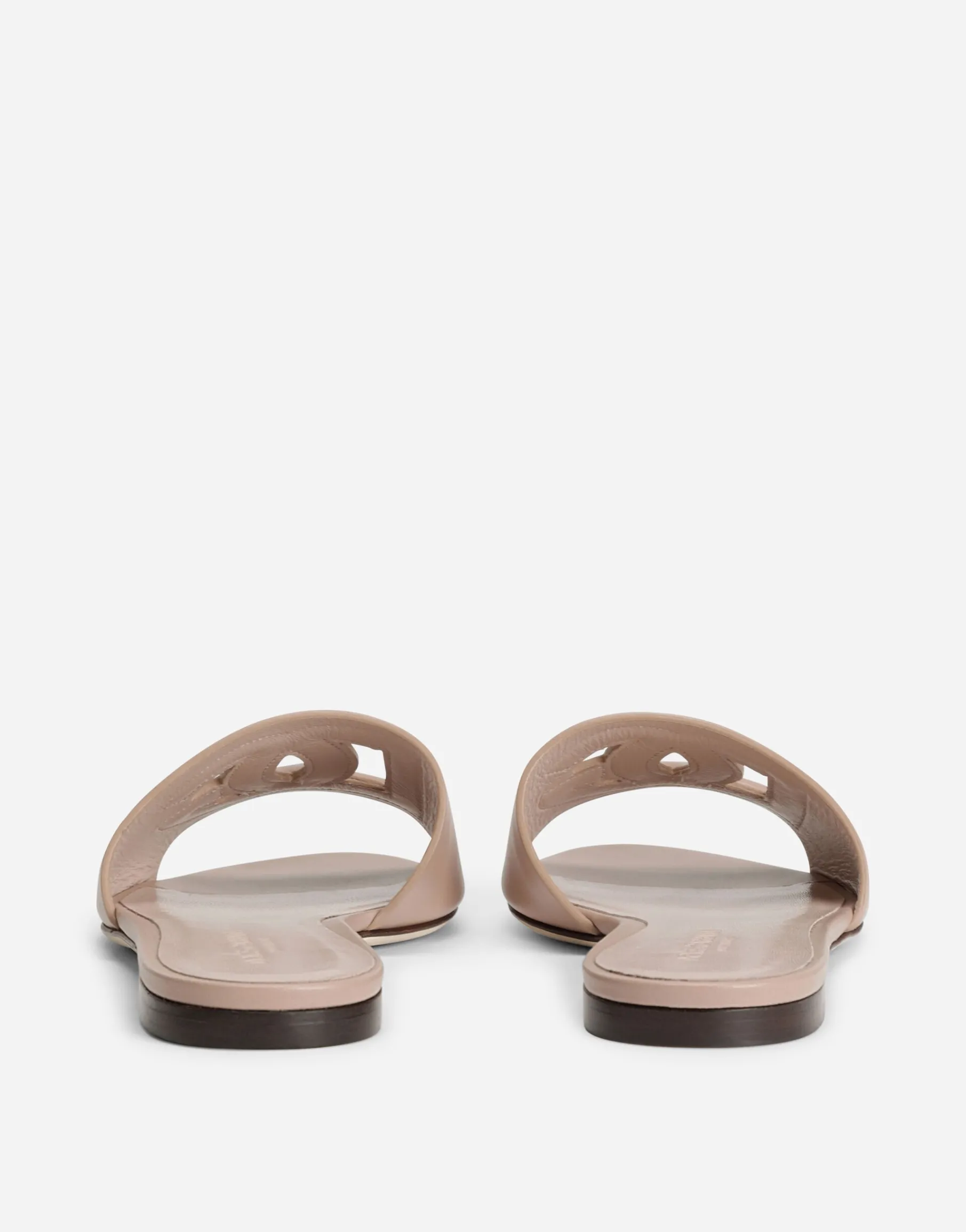 Calfskin slides with DG logo