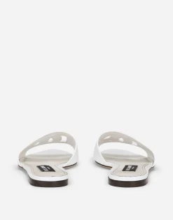 Calfskin slides with DG logo