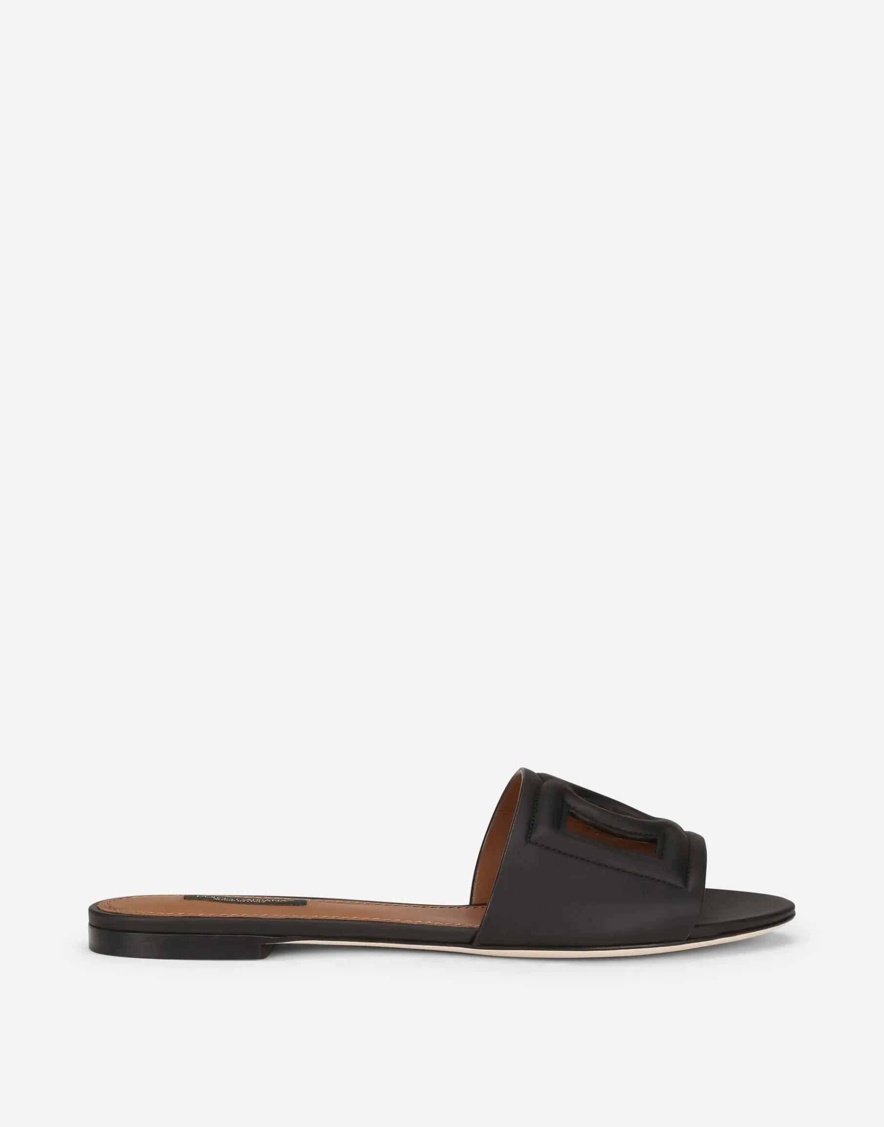 Calfskin slides with DG Millennials logo