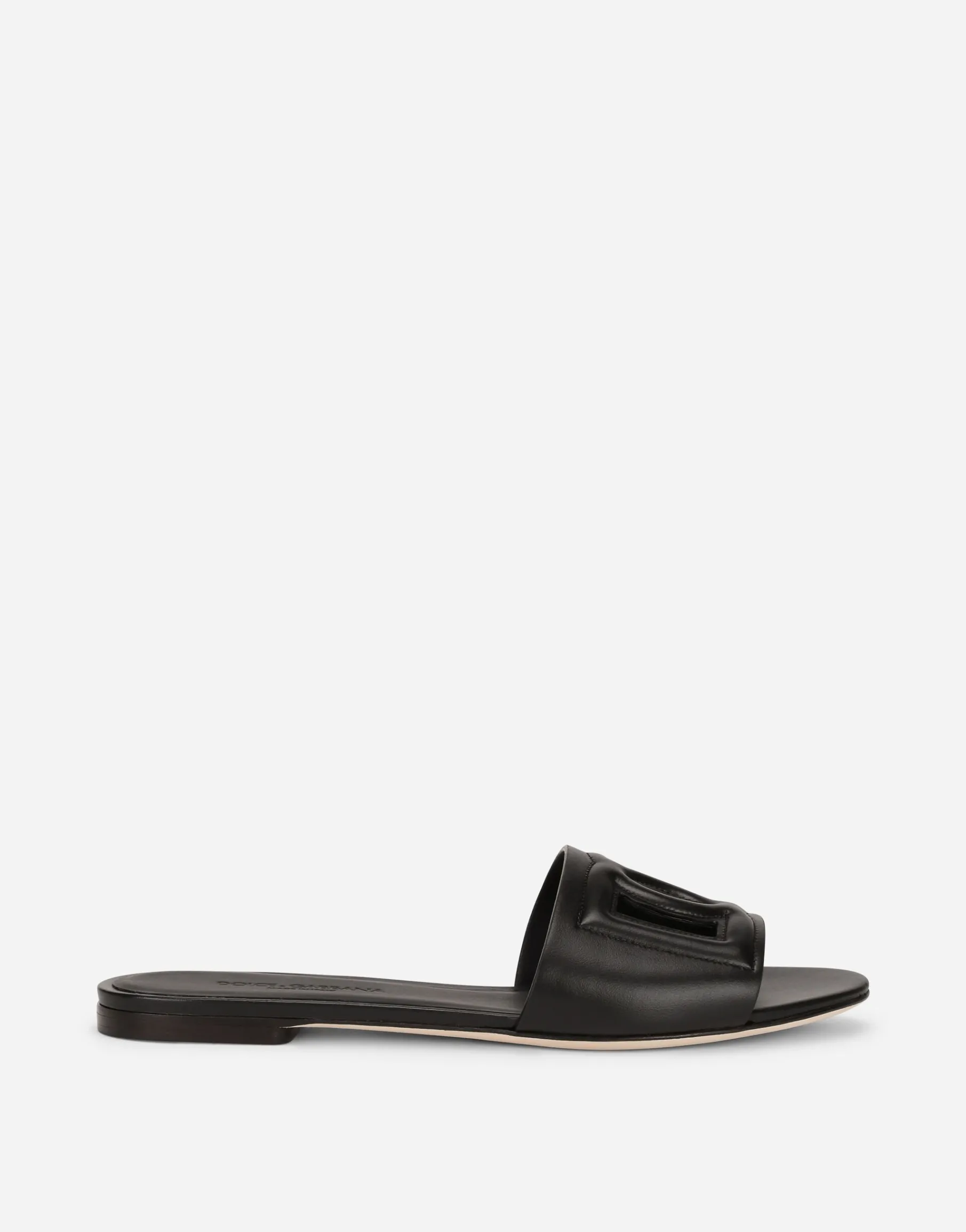 Calfskin slides with DG Millennials logo