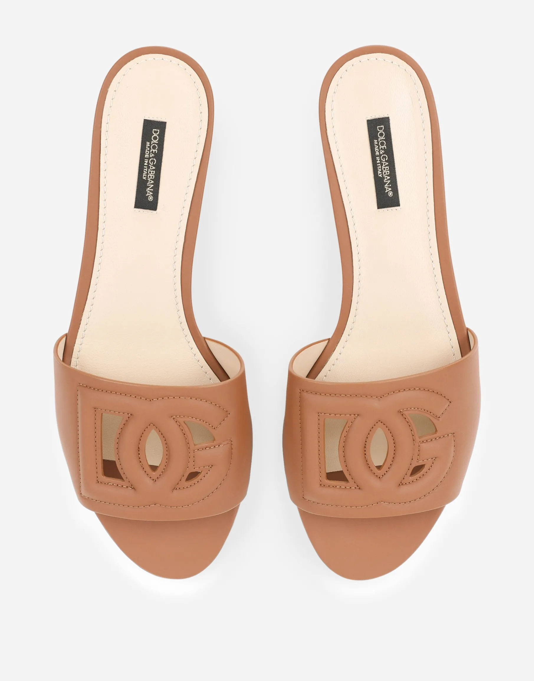 Calfskin slides with DG Millennials logo