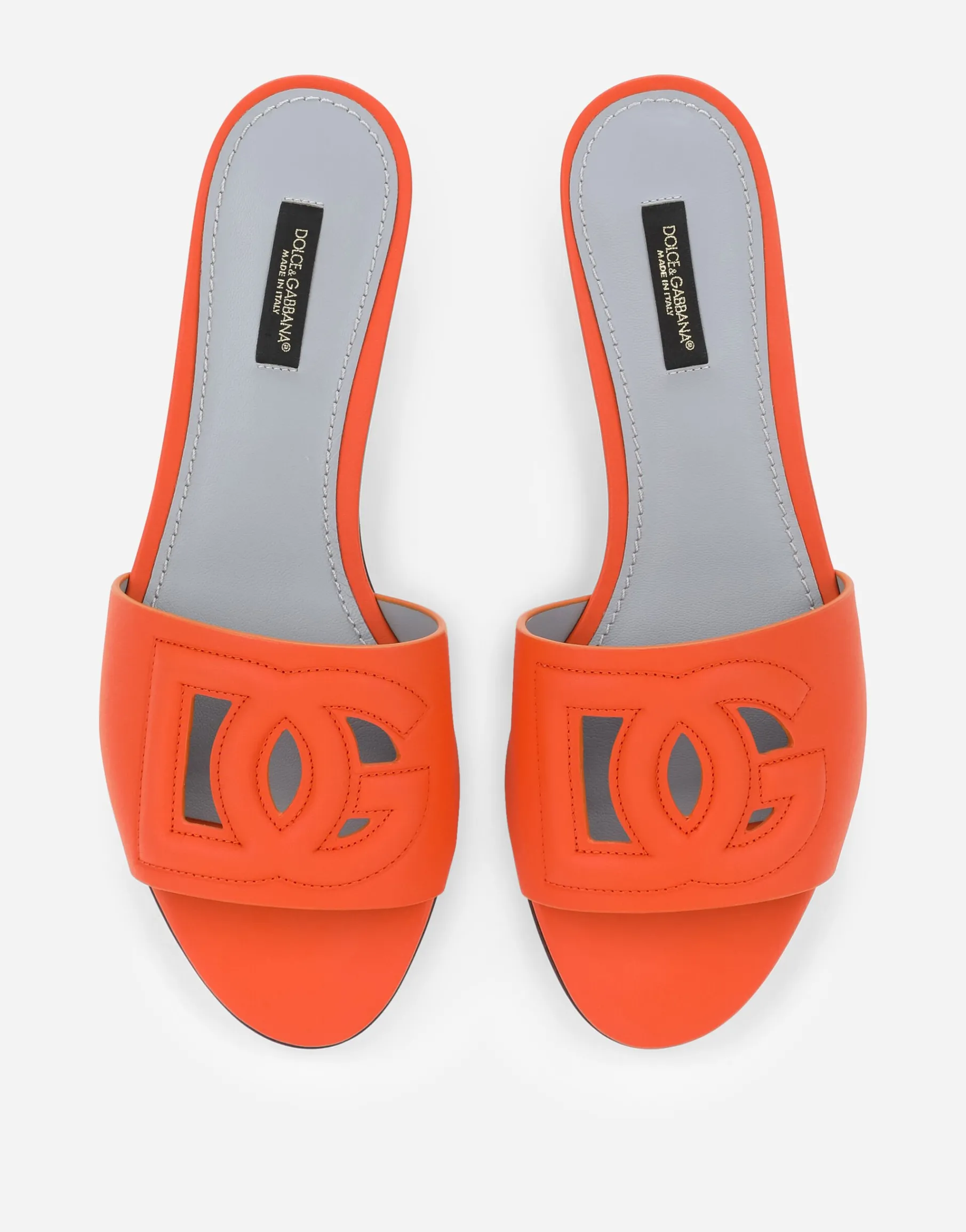 Calfskin slides with DG Millennials logo