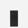 Calfskin vertical wallet with raised logo