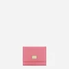 Calfskin wallet with branded plate