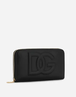 Calfskin zip-around DG Logo wallet